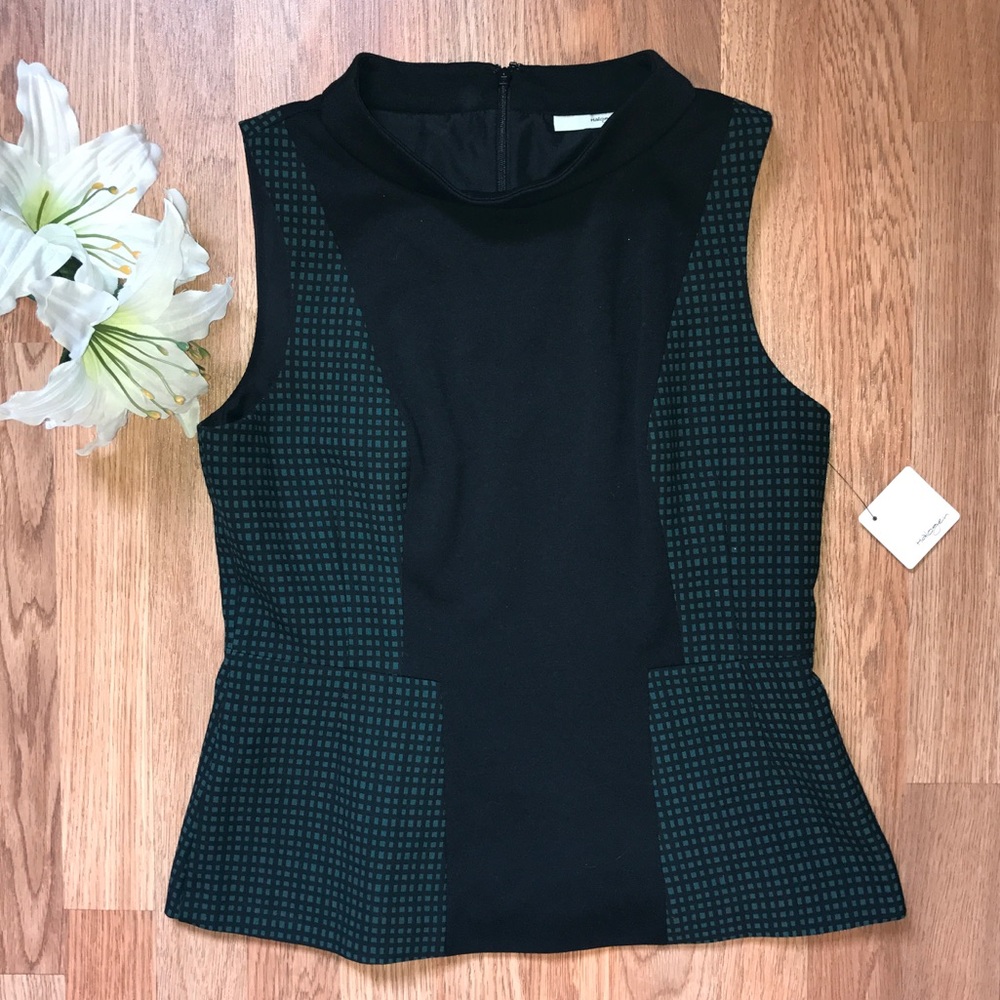 NEW Halogen- Peplum Sleeveless Top-M